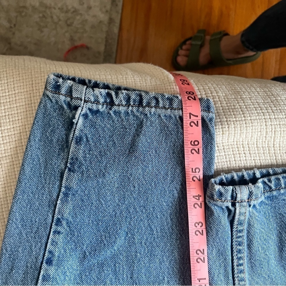 Vintage 90s Gap Reverse Tapered Jeans Womens 14 Ankle Blue Denim Made USA - Picture 14 of 16